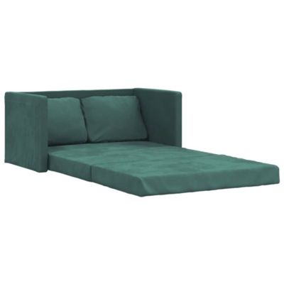Canapé-lit 2 en 1 vert foncé 122x204x55 cm velours vidaXL