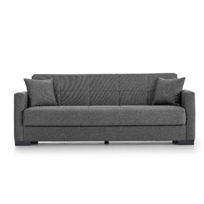 Canapé-lit 3 places clic-clac en tissu gris canapé sofa convertible - Longueur 212 x Hauteur 81 x Profondeur 73 cm