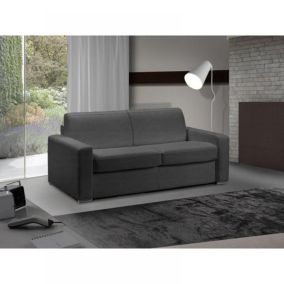 Canapé lit 3 places MASTER convertible EXPRESS 140 cm microfibre gris graphite, MATELAS 18 CM INCLUS. ITALIAN SPIRIT