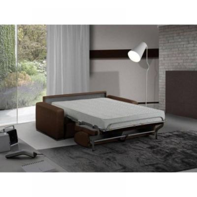 Canapé lit 3 places MASTER convertible EXPRESS 140 cm polyuréthane Marron  MATELAS 18 CM INCLUS ITALIAN SPIRIT