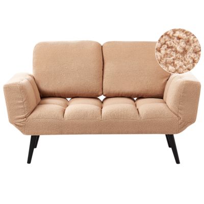 Canapé-lit BREKKE Bouclé Beige sable 2 places