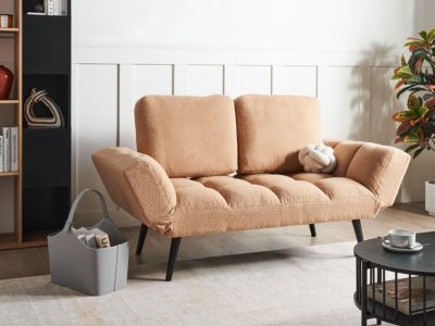 Canapé-lit BREKKE Bouclé Beige sable 2 places