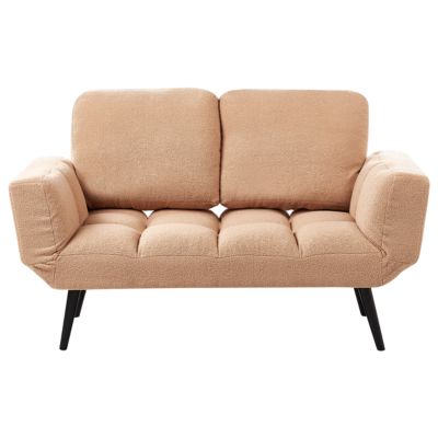 Canapé-lit BREKKE Bouclé Beige sable 2 places