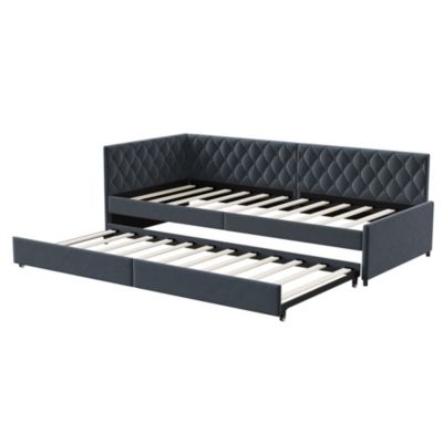 Canapé Lit Convertible 90/180 X 200 Cm, Canape Lit 2 Places Gigogne Bed Avec Sommier à Lattes, Gris