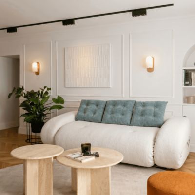 Canapé Lit Convertible clic-clac OKOA 2 places Blanc Vert