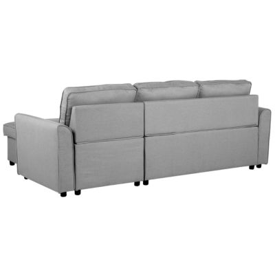 Canapé-lit d'angle 3 places NESNA avec rangement Tissu Gris clair Côté gauche