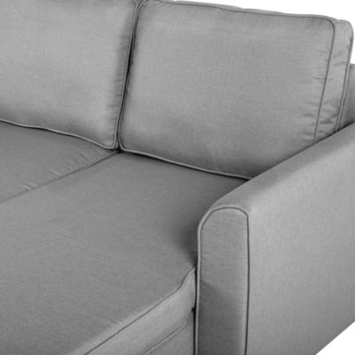 Canapé-lit d'angle 3 places NESNA avec rangement Tissu Gris clair Côté gauche
