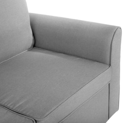 Canapé-lit d'angle 3 places NESNA avec rangement Tissu Gris clair Côté gauche