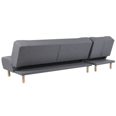 Canapé-lit en forme de U 5 places KARRABO Tissu Gris foncé avec rangement