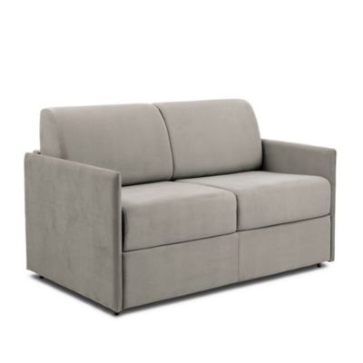 Canapé lit express COLOSSE couchage 120cm matelas épaisseur 22cm à mémoire de forme velours beige ITALIAN SPIRIT