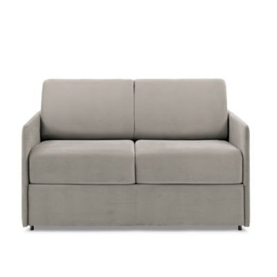 Canapé lit express COLOSSE couchage 120cm matelas épaisseur 22cm à mémoire de forme velours beige ITALIAN SPIRIT