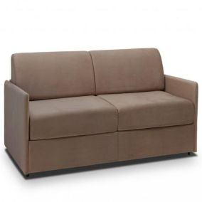 Canapé lit express COLOSSE couchage 140 cm matelas épaisseur 22 cm à mémoire de forme velours taupe ITALIAN SPIRIT