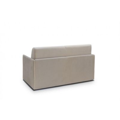 Canapé lit express COLOSSE couchage 140cm matelas épaisseur 22cm à mémoire de forme velours beige ITALIAN SPIRIT