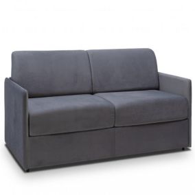 Canapé lit express COLOSSE couchage 160 cm matelas épaisseur 22 cm à mémoire de forme velours gris bleu ITALIAN SPIRIT