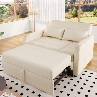 Canapé-lit Pliant Multifonctionnel, canapé à Dossier réglable, Single Sofa pour Petite Chambre d'appartement ,Beige