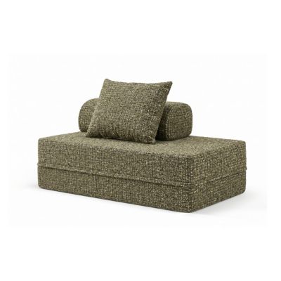 Canapé  Modulable 2 Places  Tweed  Vert Olive  Hauteur 68 cm  Skoffa