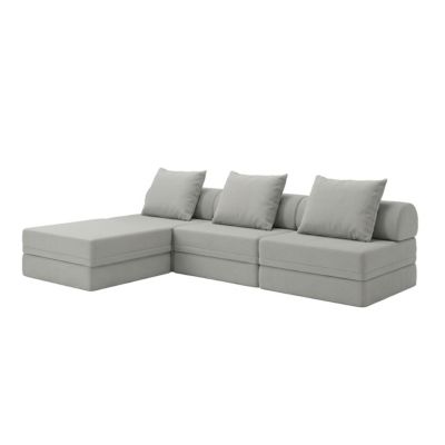 Canapé  Modulable 3+1+Puff    Lisse   Gris Foncé  Hauteur 68 cm  Skoffa