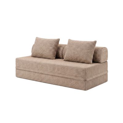 Canapé  Modulable 3 Places   Velours Cotelê XL  Taupe  Hauteur 68 cm  Skoffa