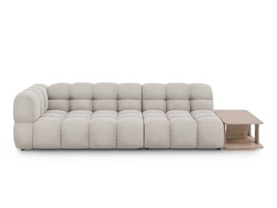 Canapé modulable droit "Sky" 4 places en velours beige clair