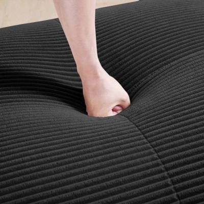 Canapé modulable en U,noir,velours côtelé respirant,rembourrage élastique 32D,accoudoirs extra-larges,adapté aux animaux