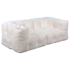 Canapé Modulable Fourrure côtelé BANANAIR 90x180 cm blanc