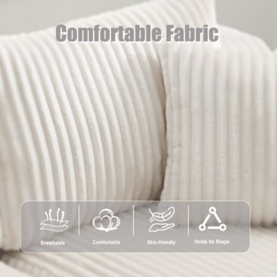 Canapé modulaire 3 place,Canapé d'angle en L avec poches latérales et porte-gobelet,canapés de compression,velours côtelé,Beige