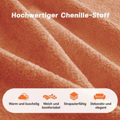 Canapé modulaire 3 places en U, 2 poufs, mousse haute densité 32D, assise profonde, coussin d'accoudoir amovible, orange