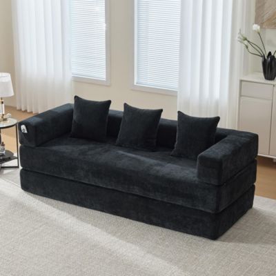 Canapé modulaire en chenille,ultra-doux,combinable,poches latérales de rangement,dessous antidérapant
