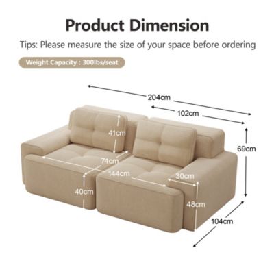 Canapé modulaire sans os,Beige,moderne,confortable