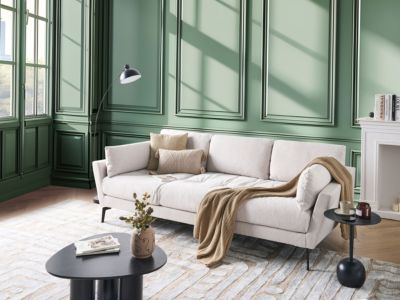 Canapé NENOLA Tissu Beige clair 4 places