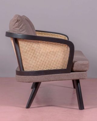 Canapé rétro vintage en rotin naturel et coussin en coton - Leeds - Nest Dream