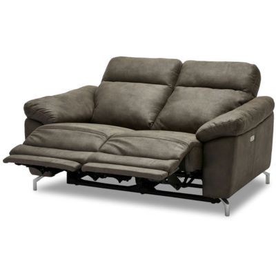 Canapé relax électrique Selesta - 2 places - Tissu - Marron