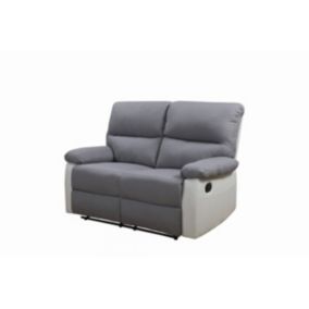 Canapé relax "Lincoln"  147 x 89 x 103 cm  2 places  Blanc  gris clair