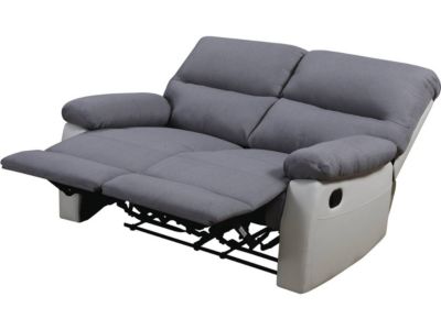 Canapé relax "Lincoln"  147 x 89 x 103 cm  2 places  Blanc  gris clair