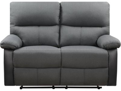 Canapé relax "Lincoln"  147 x 89 x 103 cm  2 places  Noir  Gris foncé