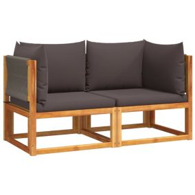 Canapés D'angle De Jardin Et Coussins 2pcs Bois Massif D'acacia