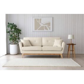 Canapé scandinave 3 places velours côtelé beige HOGA