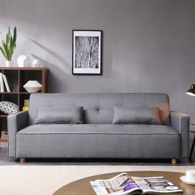Canapé scandinave convertible 3 places en tissu gris COPENHAGUE