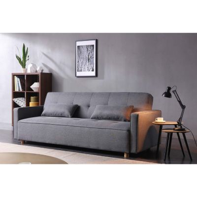 Canapé scandinave convertible 3 places en tissu gris COPENHAGUE