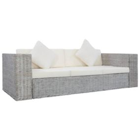 Canapé tendance en rotin (200x80x61 cm - Gris clair)