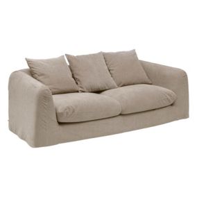 Canapé tendance Japandi Emile (216x101x84 cm - Beige)