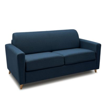 Canapé VIRGOLA convertible express matelas 16 cm sommier métal 120 cm tissu tweed bleu ITALIAN SPIRIT