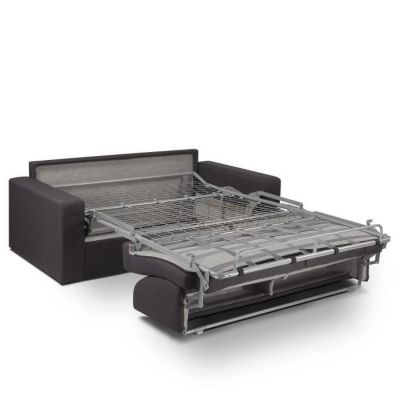 Canapé VIRGOLA convertible express matelas 16 cm sommier métal 120 cm tissu tweed bleu ITALIAN SPIRIT
