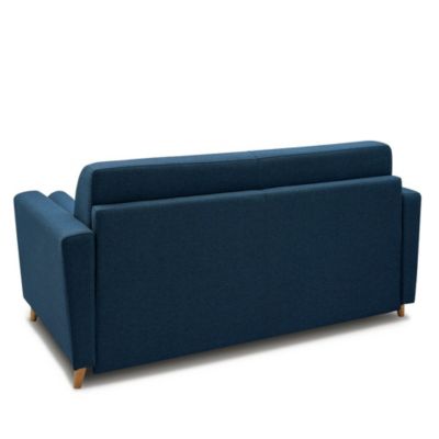 Canapé VIRGOLA convertible express matelas 16 cm sommier métal 120 cm tissu tweed bleu ITALIAN SPIRIT