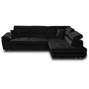 Canape angle fixe BEST MOBILIER 5 places en polyester noir 269 x 269 x 71 cm
