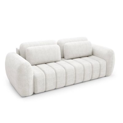 Canape convertible 3 places avec coffre Cesar Blanc