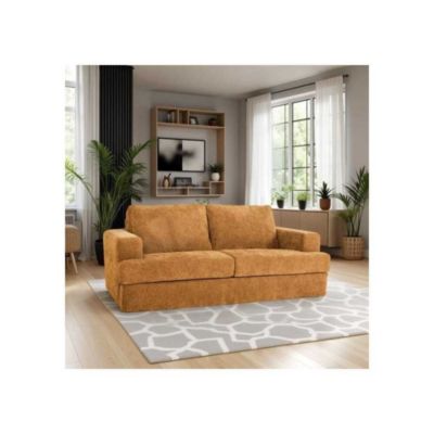 Canape convertible express 3 places Dunlopillo IGOR 15 cm ocre