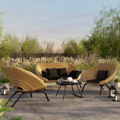 Canapé de jardin GoodHome Loa effet rotin