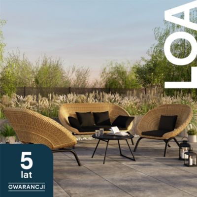 Canapé de jardin GoodHome Loa effet rotin