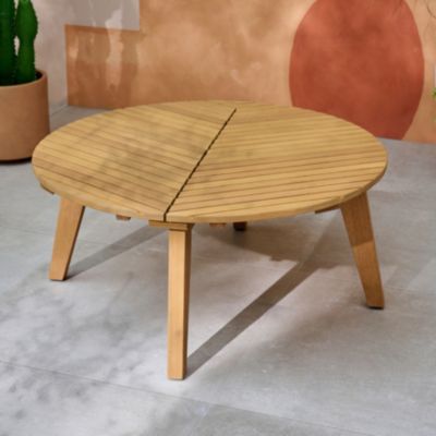 Canapé de jardin Hania en bois d'eucalyptus et aluminium 2 places GoodHome
